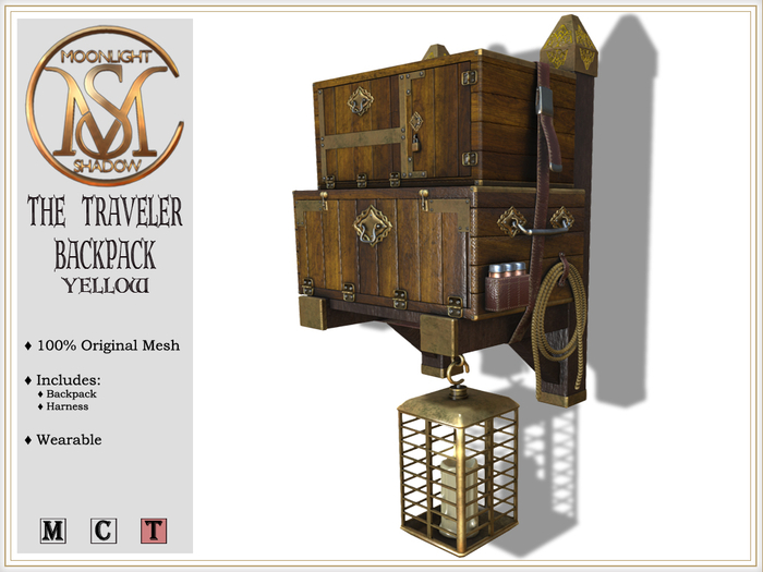 [MoonSha] The Traveler Backpack - Yellow (Boxed)