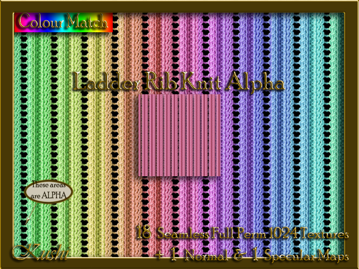 Ladder Rib Knit Alpha Seamless Texture Set