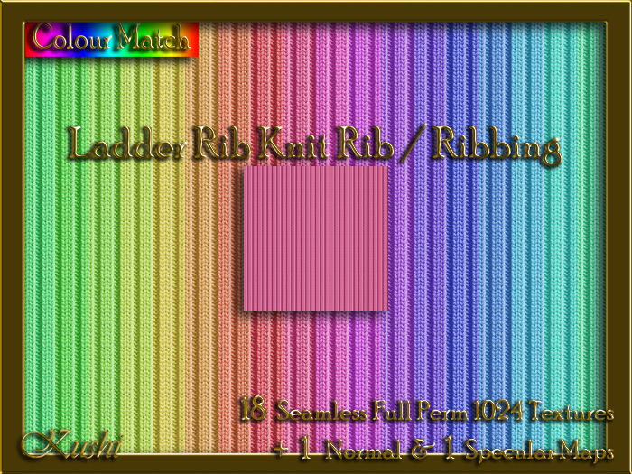 Textured Render Ribbed Second Life Marketplace - Ladder Rib Knit Rib / Ribbing Solids Seamless ...