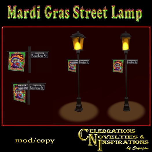 Mardi Gras Street Lamp bourbon street