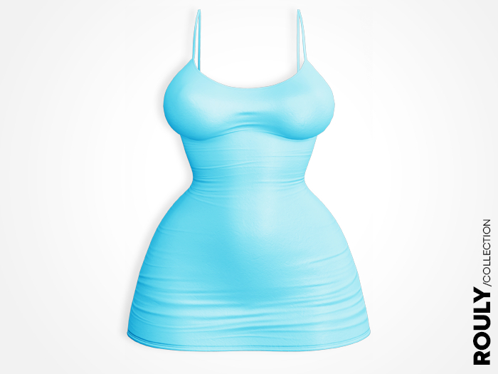 ROULY :: Puma Leather Dress - Sky Blue