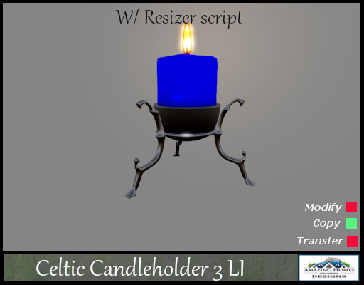 !AH  Celtic Candle Blue
