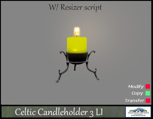 !AH  Celtic Candle Yellow