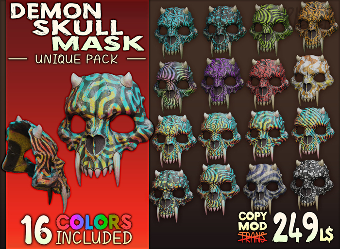 [Krieger] Demon Skull Mask - Unique Pack
