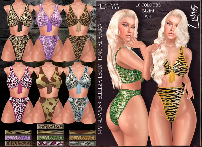 DM ~ Lunes Bikini Set Animal Print