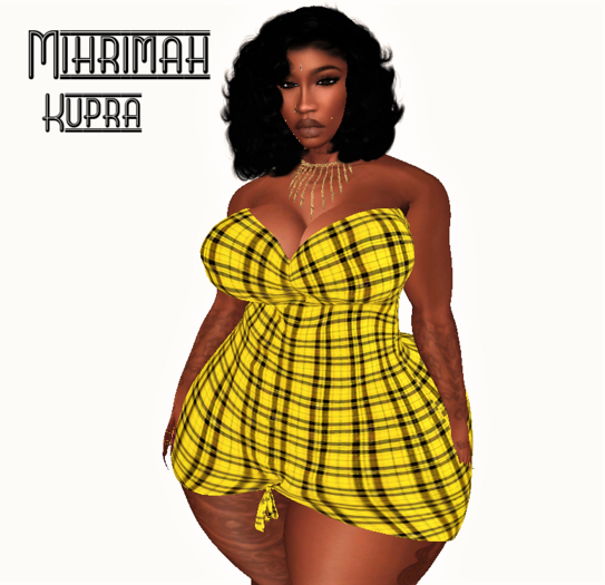 KUPRA Dress Plaid Yellow