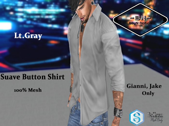 BayN-NatioN- Suave Button Shirt-LT GRAY (BNS90)