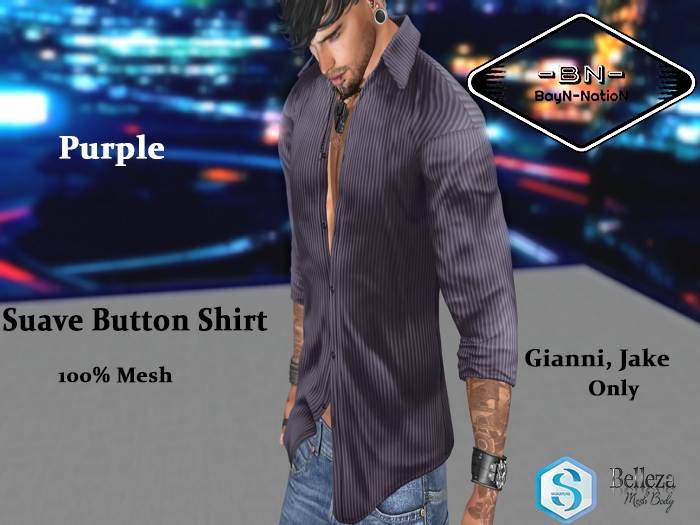 BayN-NatioN- Suave Button Shirt-PURPLE (BNS90)
