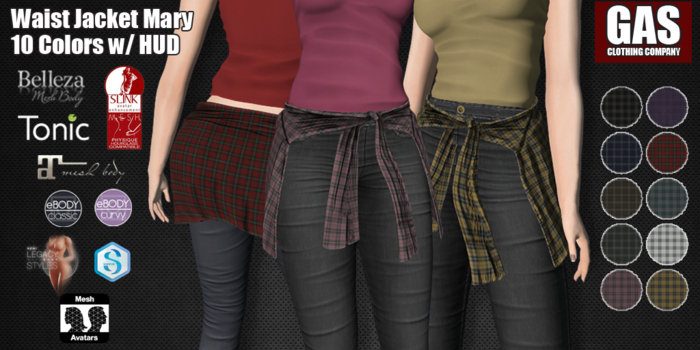 GAS [Ladies Waist Jacket Mary - 10 Colors w/HUD FATPACK] Demo