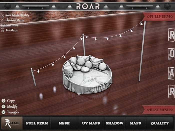 {::ROAR::} Full Perm Bed  #2134