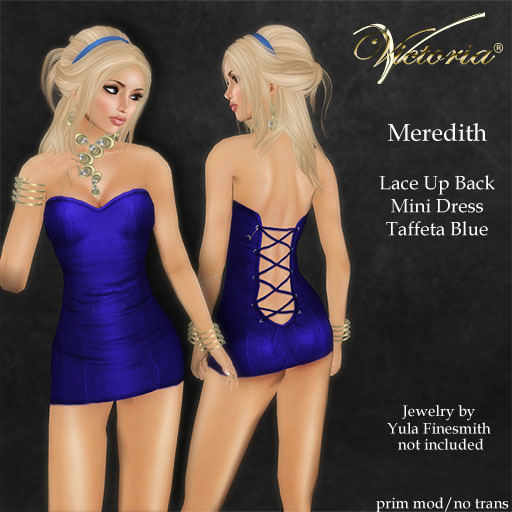 VictoriaV - Meredith Mini Dress Taffeta Blue