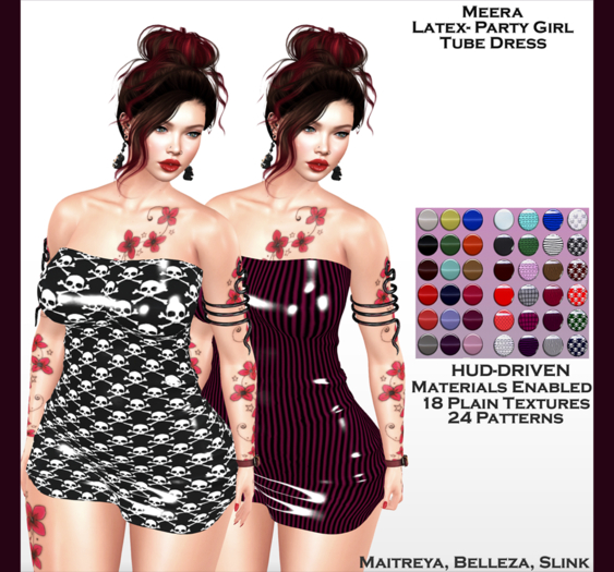 DEMO- !MB! MEERA- LATEX- PARTY GIRL TUBE DRESS