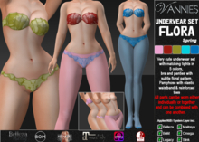 VANNIES Lingerie Set / Tights Flora Spring (Applier HUD + BoM) Belleza, Legacy, Maitreya, Slink, Omega + Classic Avatar