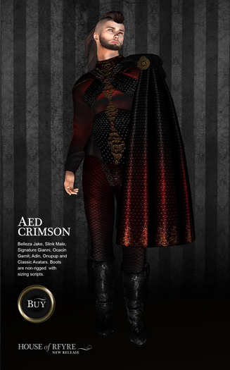 RFYRE FOR MEN 'AED' -  CRIMSON & BLACK [B] WEAR ME TO OPEN
