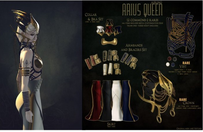 .a. Arius Queen -Collar/Bra- {Crimson}