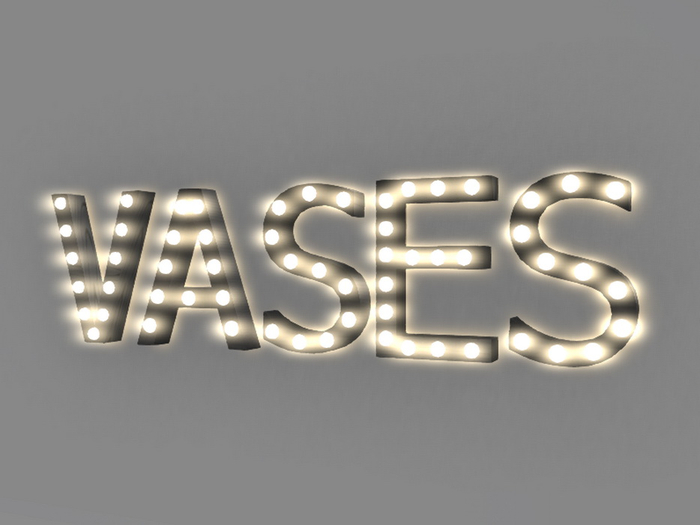 [Px] "VASES" Illuminated Light Bulbs Sign