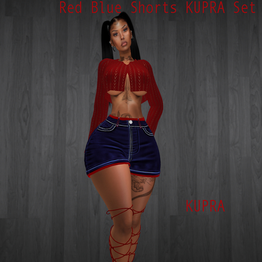 Red Blue Shorts KUPRA Set