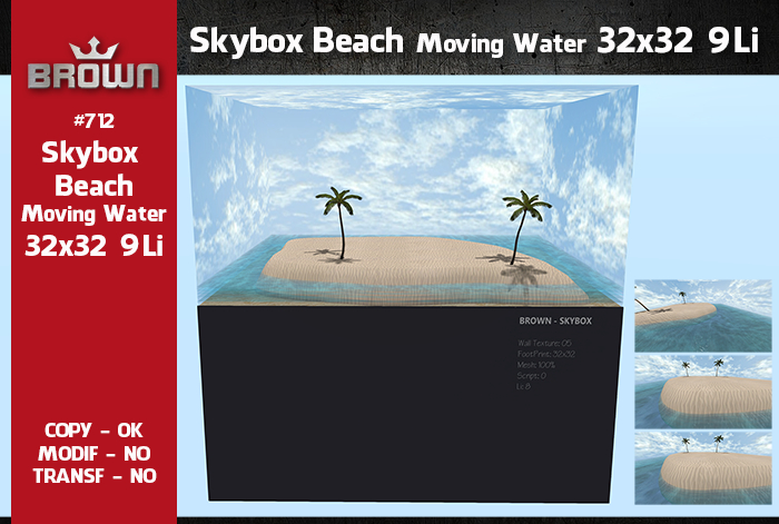 712 Skybox Beach Moving Water 32x32 9Li & HUD 05 Texture Wall