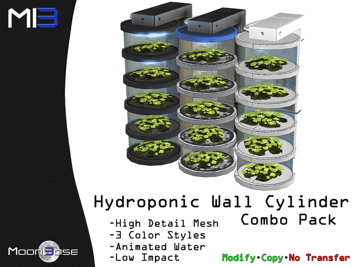 [MB3] Hydroponic Wall Cylinder - 3 Pack (Boxed)