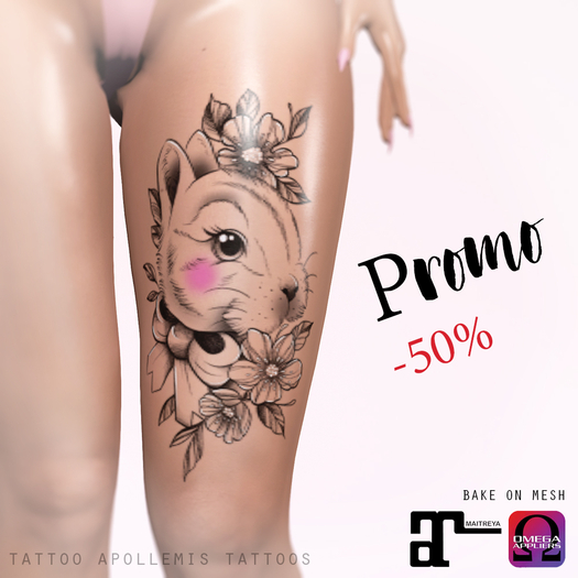 ~APOLLEMIS Tattoos~ Cute Bunny [thighs] -50%