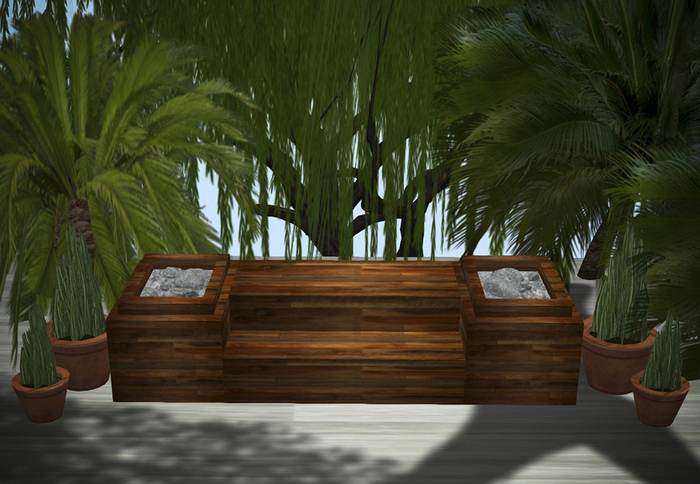 Mesh Teakwood Steam Room/Sauna Bench
