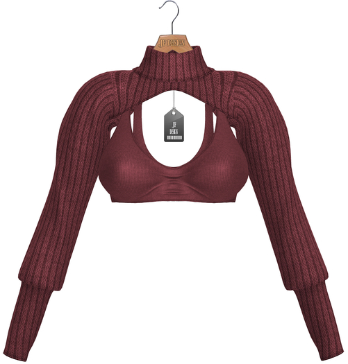 JF Design - Stella Cropped Top - Wine