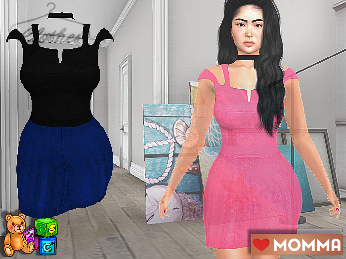 ABC Statement Dress - Two Blue