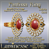 FANTISSA Sabria BENTO Ring OP - Red Sunstone White Diamond Onyx Gold