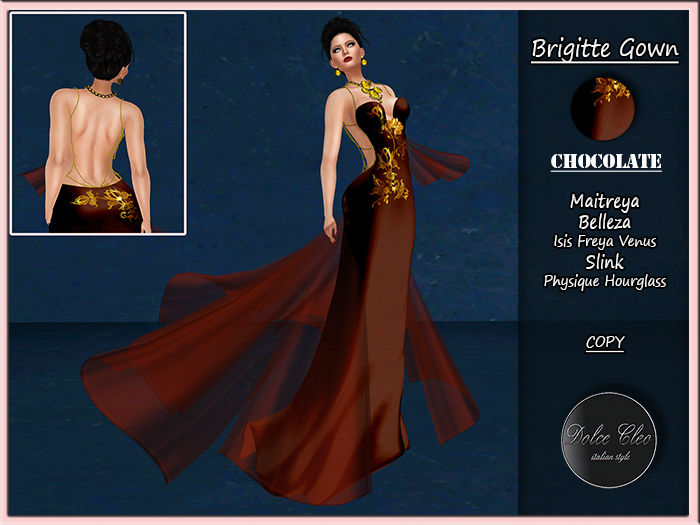 BRIGITTE GOWN - CHOCOLATE 