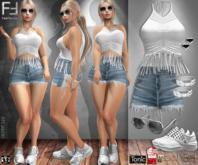 Fatal Fashion - Outfit 222: Top, Shorts, Sneakers, Bracelet, Earring, Sunglass