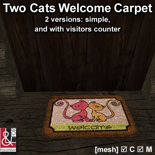 2 cats Welcome Carpet 