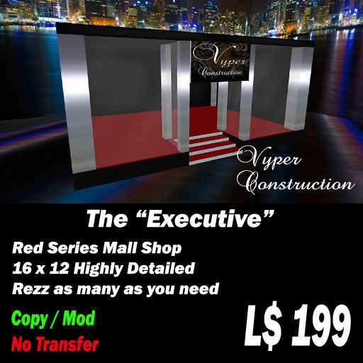 Single Rental Shop "The Executive" Low prim Mall Rental Store
