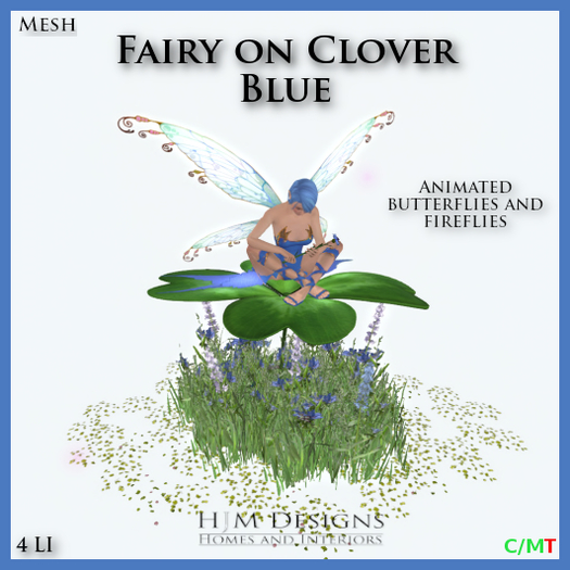 Fairy on Clover - Blue