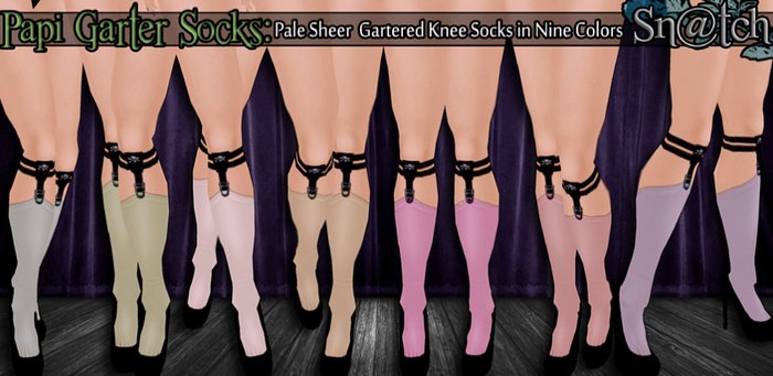:::Sn@tch Papi Garter Socks (Pale Sheers):::