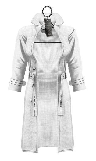 MEMOIRE Hilt Knit-Coat Blanc