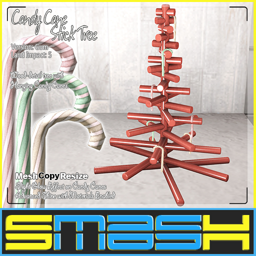 SMASH - Candy Cane Stick-Tree (Gum)
