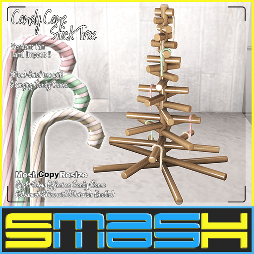 SMASH - Candy Cane Stick-Tree (Tan)