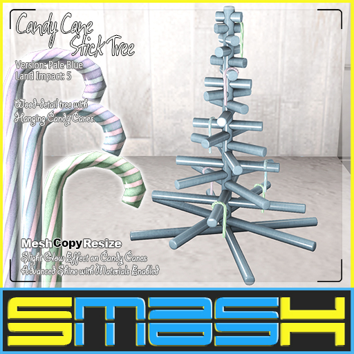 SMASH - Candy Cane Stick-Tree (Pale Blue)