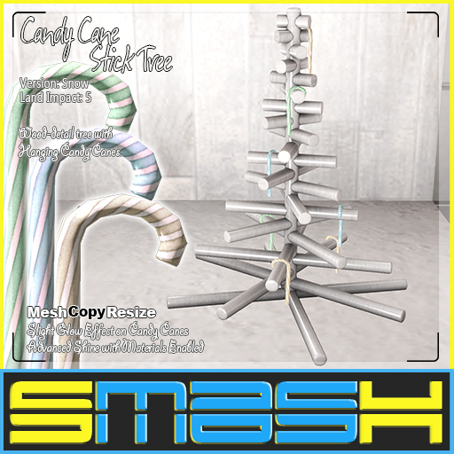 SMASH - Candy Cane Stick-Tree (Snow)