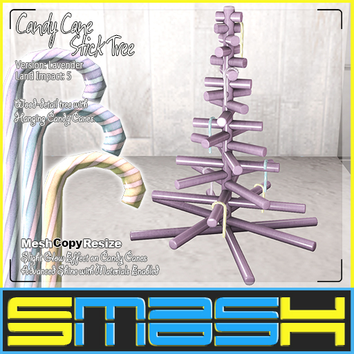 SMASH - Candy Cane Stick-Tree (Lavender)