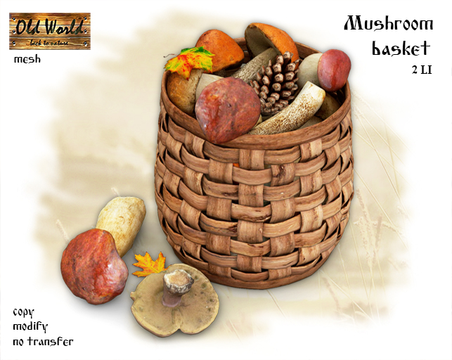 Mushroom basket v1 - Old World - Rustic / Medieval