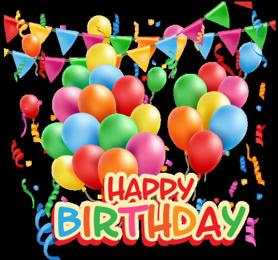 Celebration Neon Texture - Happy Birthday Balloon Text