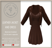 Leather Jacket and Dress Brown