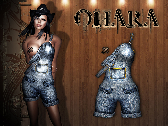 **Ohara Denim Overall Short-Blue**