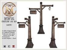[MoonSha] Medieval Streetlamp & Sign - Light (Boxed)