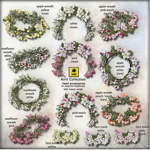 *LODE* Head Accessory - Avril Floral Face Mask [white]