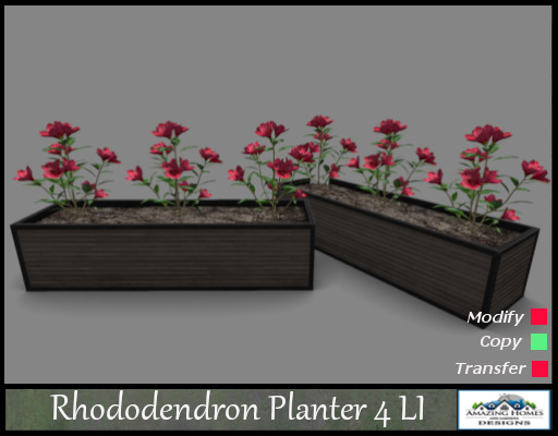 !AH Red Rhododendron Planter
