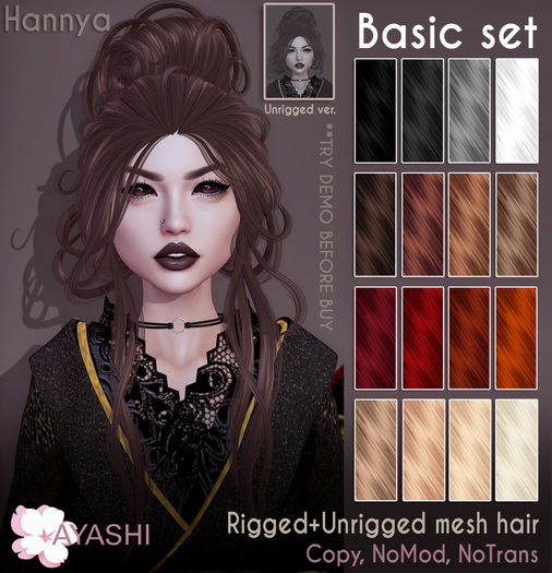 Second Life Marketplace - [^.^Ayashi^.^] Hannya hair-Basic set