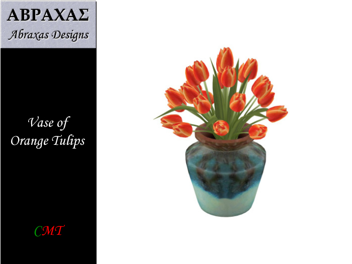 Vase of Orange Tulips