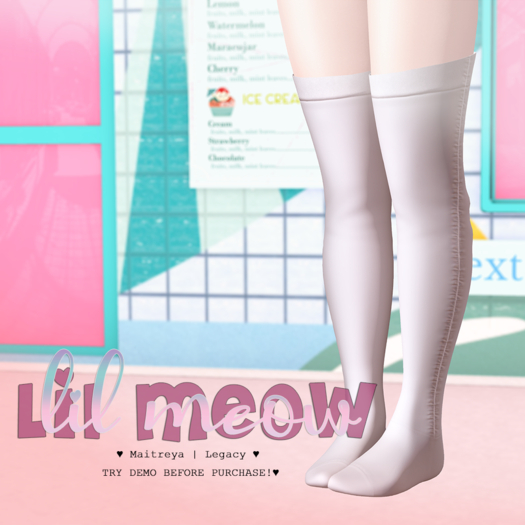 -Lil Meow- Arni Socks - White Fabric